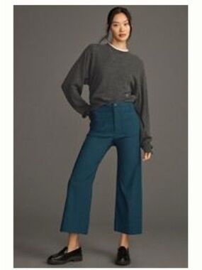 Anthropologie dark turquoise Colette cropped pant